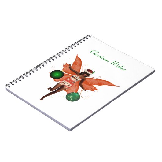 アフリカ系アメリカ人クリスマス妖精スパイラルノート ノートブック (左側)