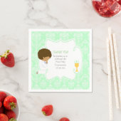 アフリカ系アメリカ人グリーンダマスク スタンダードカクテルナプキン (インサイチュ)