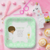 アフリカ系アメリカ人グリーンダマスク ペーパープレート (パーティー)