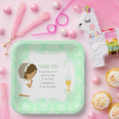 アフリカ系アメリカ人グリーンダマスク ペーパープレート (パーティー)