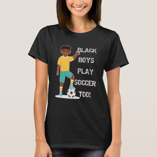 アフリカ系アメリカ人サッカー選手の少年の子供 Tシャツ (正面)