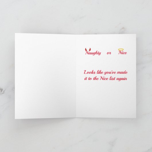 アフリカ系アメリカ人サンタのニースリストのクリスマスカード シーズンカード (内部)