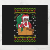 アフリカ系アメリカ人サンタの醜いクリスマス スパークリングワインラベル (シングルラベル)