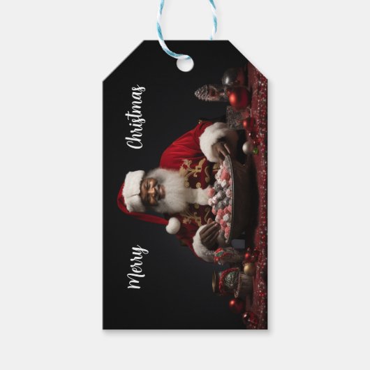 アフリカ系アメリカ人サンタキャンディランド ギフトタグ (正面)