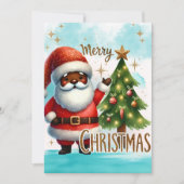 アフリカ系アメリカ人サンタクリスマスカード シーズンカード (正面)
