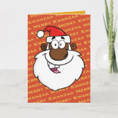 アフリカ系アメリカ人サンタクリスマスクワンザ シーズンカード (正面)