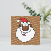 アフリカ系アメリカ人サンタクリスマスクワンザ シーズンカード (スタンド正面)