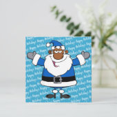 アフリカ系アメリカ人サンタクリスマスハヌッカクワンザ シーズンカード (スタンド正面)
