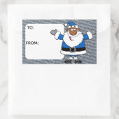 アフリカ系アメリカ人サンタクリスマスハヌッカクワンザ 長方形シール (バッグ)