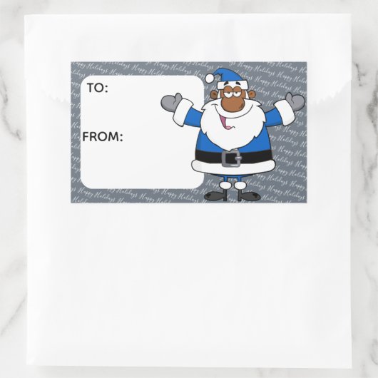 アフリカ系アメリカ人サンタクリスマスハヌッカクワンザ 長方形シール (バッグ)