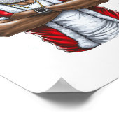 アフリカ系アメリカ人サンタクリスマスパジャマクールブラック ポスター (角)