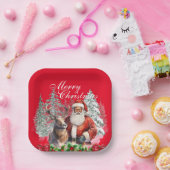 アフリカ系アメリカ人サンタクリスマスプレート- 8 Pk ペーパープレート (パーティー)