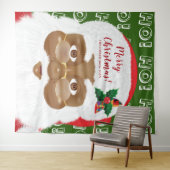 アフリカ系アメリカ人サンタクリスマスホリデーバックドロップ タペストリー (インサイチュ(横))