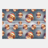 アフリカ系アメリカ人サンタクリスマスラッピング紙 ラッピングペーパーシート (正面2)