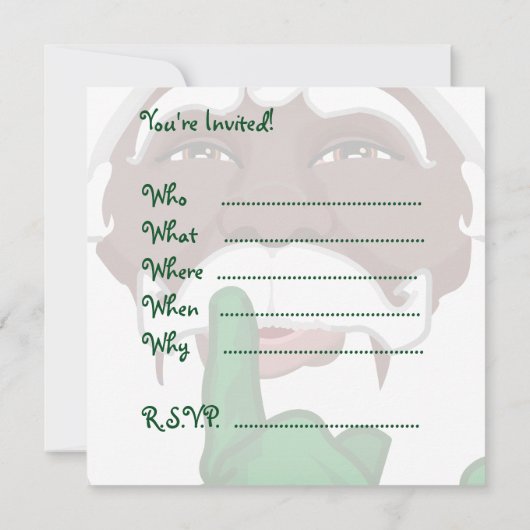 アフリカ系アメリカ人サンタクリスマス招待状 招待状 (裏面)