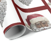 アフリカ系アメリカ人サンタクロースがクリスマスプレゼントを飾る ラッピングペーパー (ロールコーナー)