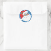 アフリカ系アメリカ人サンタクロースのクリスマスステッカー ラウンドシール (バッグ)