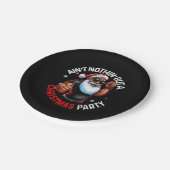 アフリカ系アメリカ人サンタクロースのクリスマスパジャマ ペーパープレート (アングル)