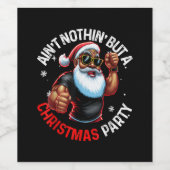 アフリカ系アメリカ人サンタクロースのクリスマスパジャマ ワインラベル (シングルラベル)