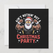 アフリカ系アメリカ人サンタクロースのクリスマスパジャマ 招待状 (正面)