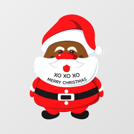 アフリカ系アメリカ人サンタクロースのクリスマス ウィンドウサイン (シート)