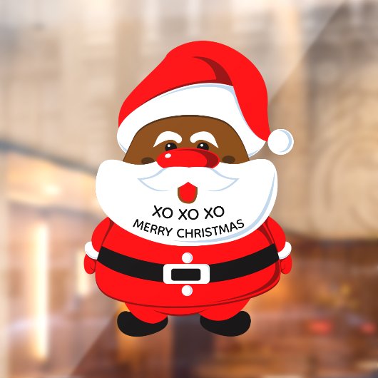 アフリカ系アメリカ人サンタクロースのクリスマス ウィンドウサイン (シート2)