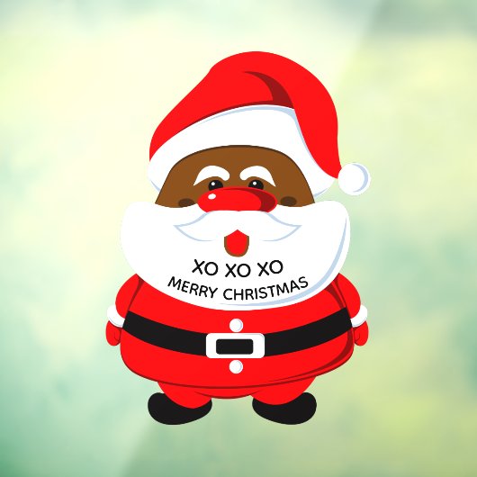 アフリカ系アメリカ人サンタクロースのクリスマス ウィンドウサイン (シート3)