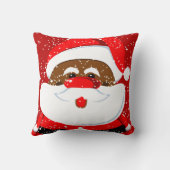 アフリカ系アメリカ人サンタクロースのクリスマス クッション (裏面)