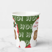 アフリカ系アメリカ人サンタクロースのクリスマス 紙コップ (左)