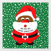 アフリカ系アメリカ人サンタクロースのグリーンクリスマス ウィンドウサイン (シート)