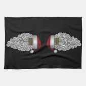 アフリカ系アメリカ人サンタクロースのブラッククリスマス キッチンタオル (横)