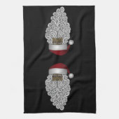 アフリカ系アメリカ人サンタクロースのブラッククリスマス キッチンタオル (縦)