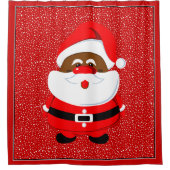 アフリカ系アメリカ人サンタクロースカスタムクリスマス シャワーカーテン (正面)