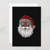 アフリカ系アメリカ人サンタクロースブラッククリスマスレオパ 招待状 (正面/裏面)