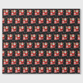 アフリカ系アメリカ人サンタクロース夫妻のクリスマス ラッピングペーパー (フラット)