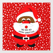 アフリカ系アメリカ人サンタクロース赤いクリスマスウィンドウ ウィンドウサイン (シート)