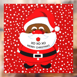 アフリカ系アメリカ人サンタクロース赤いクリスマスウィンドウ ウィンドウサイン