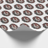 アフリカ系アメリカ人サンタクロース赤黒白 ラッピングペーパー (角)