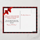 アフリカ系アメリカ人サンタクロース赤黒白 箔シーズンポストカード (裏面)