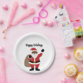 アフリカ系アメリカ人サンタクロース ペーパープレート (パーティー)