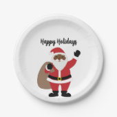 アフリカ系アメリカ人サンタクロース ペーパープレート (正面)