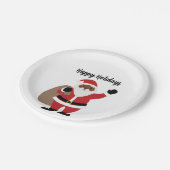 アフリカ系アメリカ人サンタクロース ペーパープレート (アングル)