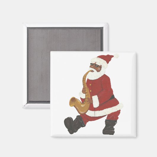 アフリカ系アメリカ人サンタクロース マグネット (正面/裏面)