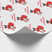 アフリカ系アメリカ人サンタクロース・メリークリスマスホワイト ラッピングペーパー (角)