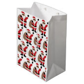 アフリカ系アメリカ人サンタクロース・メリークリスマスメディ ミディアムペーパーバッグ (正面アングル)