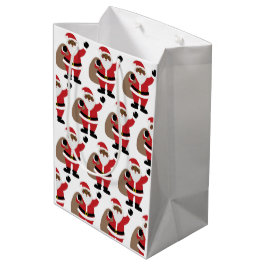 アフリカ系アメリカ人サンタクロース・メリークリスマスメディ ミディアムペーパーバッグ