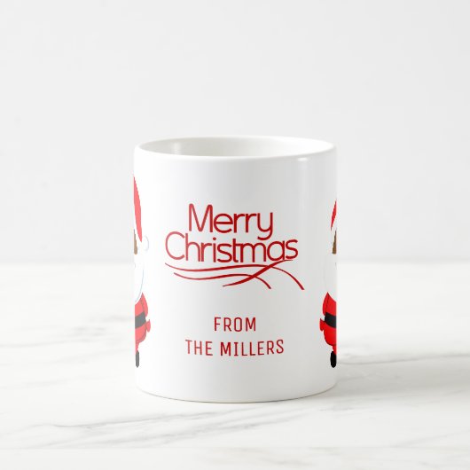 アフリカ系アメリカ人サンタクロース・メリークリスマス コーヒーマグカップ (中央)