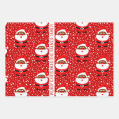 アフリカ系アメリカ人サンタクロース・メリークリスマス ラッピングペーパーシート (正面2)