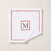 アフリカ系アメリカ人サンタクロース、雪片モノグラム バスタオルセット (ウォッシュタオル)