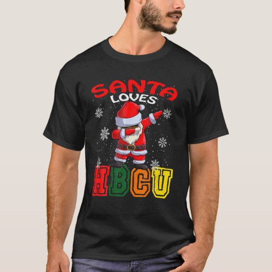 アフリカ系アメリカ人サンタクロースHBCUクリスマス2021 Tシャツ (正面)